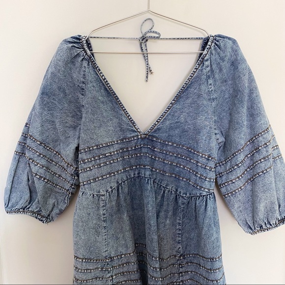 Free People Sweet Surrender Denim Mini Dress | New Without Tag - Picture 10 of 13